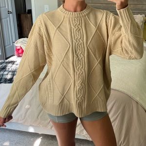 KITTENISH size extra small tan cableknit sweater